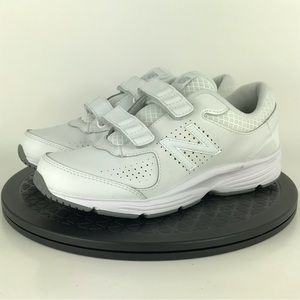 New Balance 411 White Leather Comfort Walking Shoes WW411HW2 Women's Size 7 B